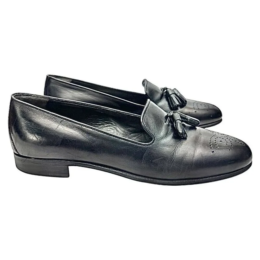 Bally Of Switzerland Men's Black Leather Shoes Size 9 D Used Made In Switzerland